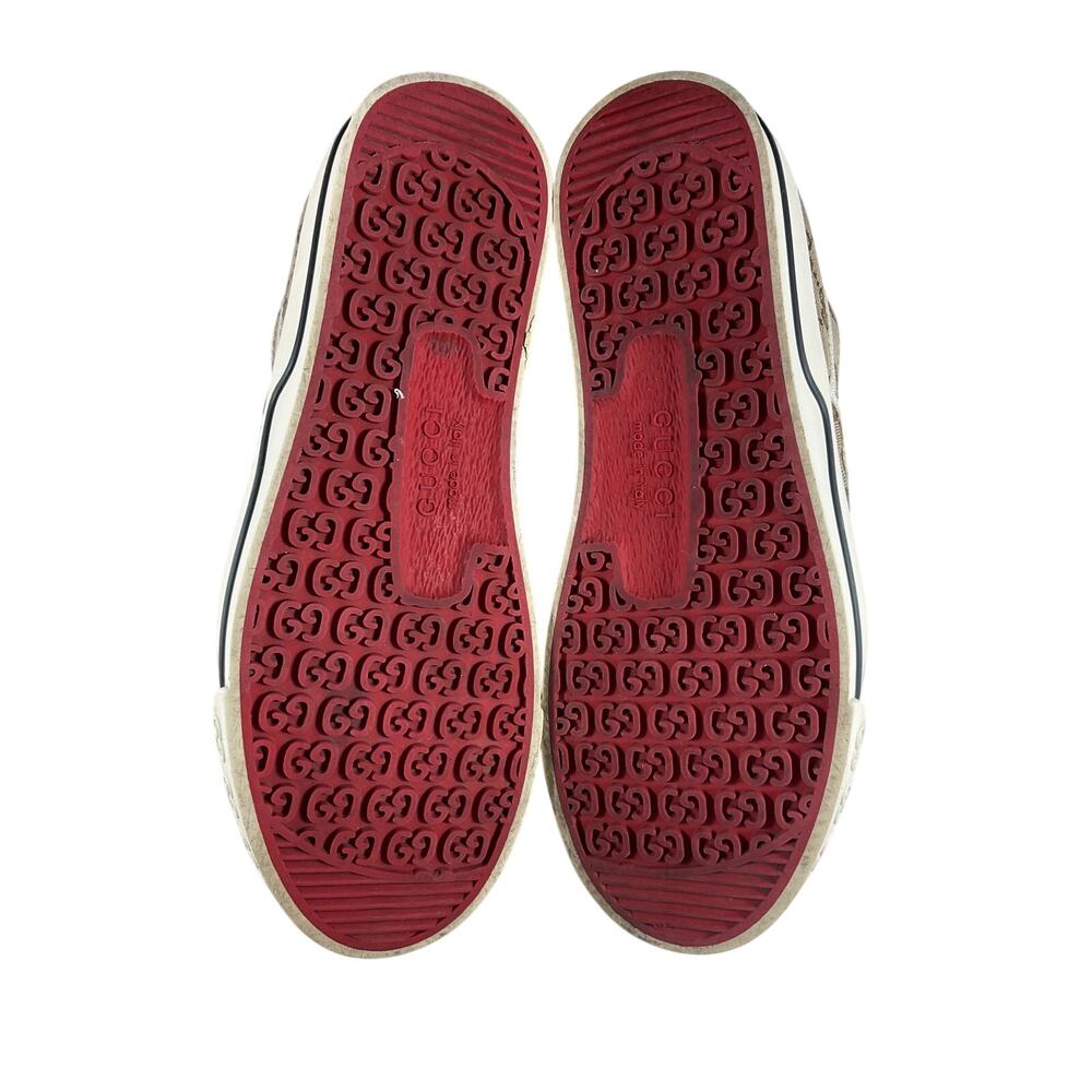Gucci 'Gg' Brown Textile Tennis Sneakers Size 8 - Picture 7 of 16